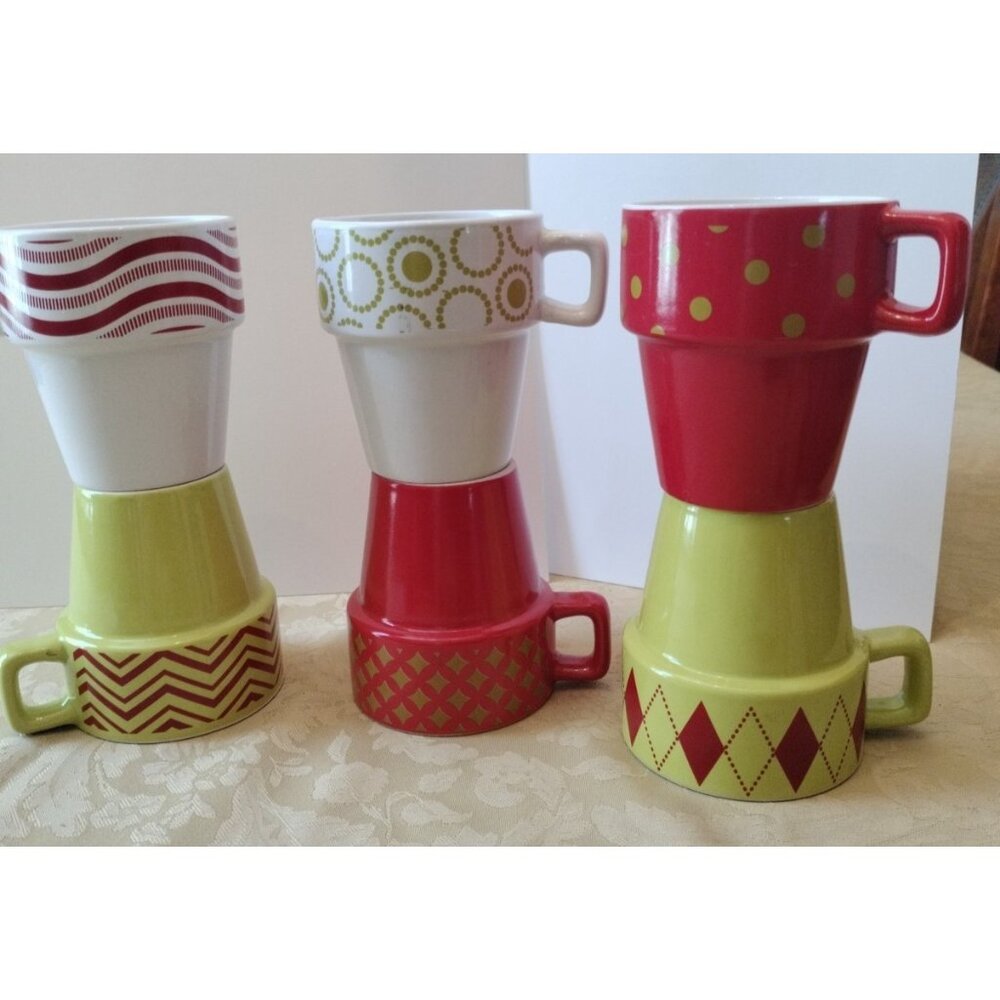 Simple Solutions, Set/6 Coffee Mugs Stackable - Picture 3 of 11